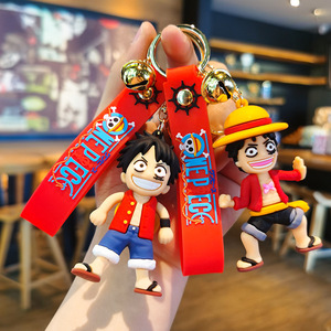 Llavero de goma suave con dibujos animados encantadores, llavero de 1 pieza, muñeca 3D, colgante de Luffy, llaveros, venta al por mayor, llaveros de regalo promocionales - Product Image 3