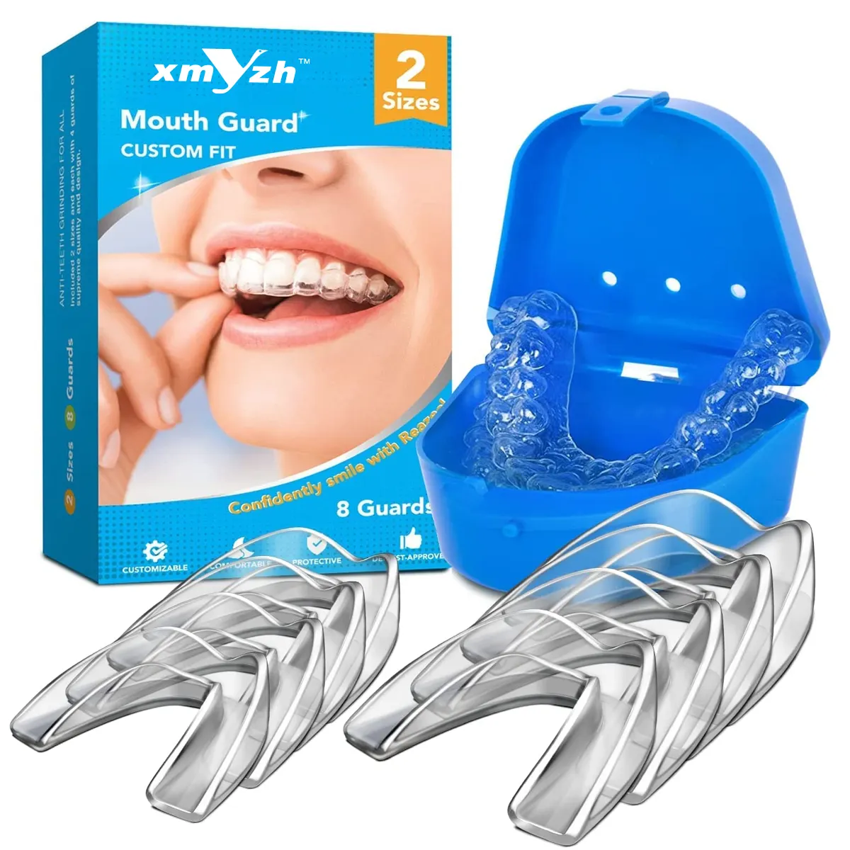 Hot Health Care Mouthpiece Anti Snoring Device Sleeping Aid Mouthguard Silicone Sleeping Mouth Guard with Case Box