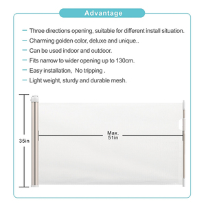 Barrière de sécurité pour bébé personnalisable Prodigy Factory Price en aluminium+ABS+PVC, barrière de sécurité escamotable multifonctionnelle pour escalier - Product Image 1