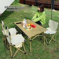 Ensemble table et chaises pliantes de plage en alliage d'aluminium, meubles d'extérieur portables pour camping, barbecue, pique-nique