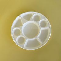 Assiette biodégradable pour hot pot, plateau spécial restauration rapide et hôtellerie, plateau à compartiments 5, 7, 9, en pulpe de bagasse de canne à sucre, assiettes rondes de 10 pouces