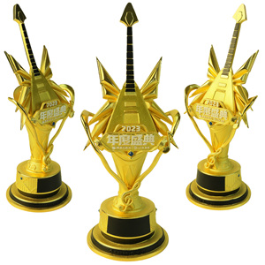 รางวัลทองคำสั่งทำพิเศษ ของที่ระลึกทางธุรกิจ ของขวัญ อะลูมิเนียม รูปทรงกีตาร์ รางวัลดนตรี แกรมมี่ อีมมี่ โทนี่ อาร์เวด งานฝีมือโลหะ - Product Image 6