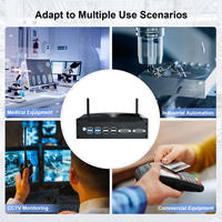 Mini PC Intel Core I7-10510U con 2 Puertos RJ45 LAN, 6 USB, 2 Puertos RS232 COM, 3 Salidas de Pantalla para DP, 64GB SSD+HDD, 10W DDR4, Nuevo, Enchufe AU/US