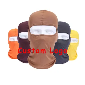 Tecido de poliéster de cor sólida personalizado atacado máscara facial ao ar livre motocicleta esqui balaclava para homem mulher