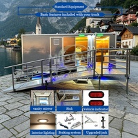 Remorque toilettes portables avec rampe pour fauteuil roulant, éclairage LED, unité de toilettes mobiles pour la location événementielle