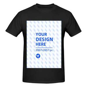 Camiseta personalizada de algodón con cuello redondo de 180g para hombre, ropa de calle de manga corta, estilo DIY, impresión Digital, logotipo, patrón sólido, diseño cuadrado tejido - Product Image 4