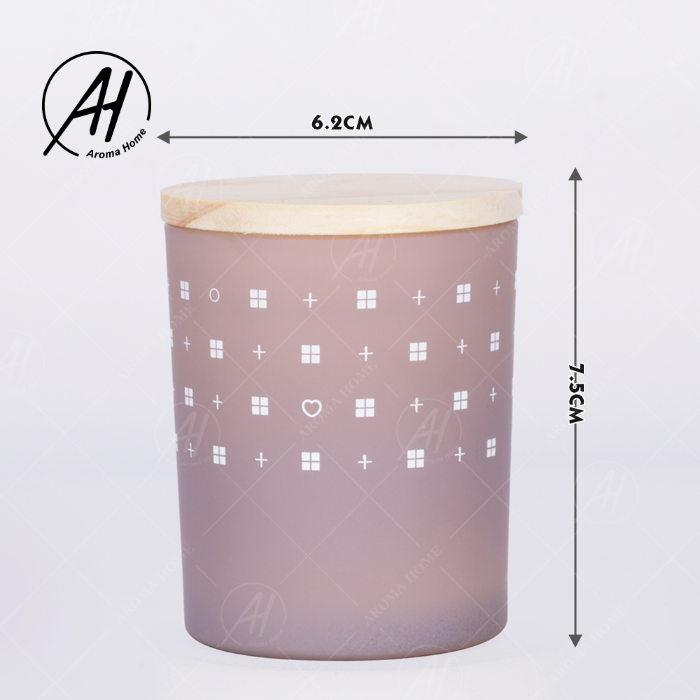 AROMA HOME Glass Jar Wood Lid Smokeless Soy Wax Candle Private Label 5.5OZ 7OZ 8OZ 3