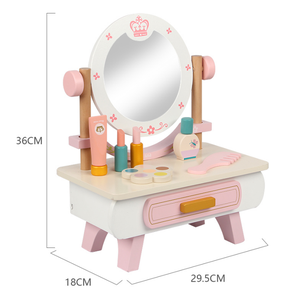 2023 jouets de cuisine les plus populaires pour enfants cadeau pour fille jouets de cuisine en bois <span class=keywords><strong>coiffeuse</strong></span> pour bébé fille semblant jouer jouets - Product Image 1