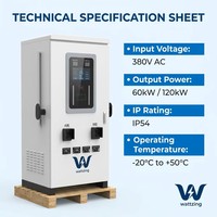 Estación de Carga Rápida para Vehículos Wattzing-480kw, CCS 1/CCS 2/GB/T OCPP1.6J, 80kw 120kw 160kw, Estación de Carga DC para Vehículos Eléctricos, Montada en el Suelo, con Certificación CE
