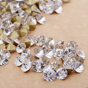Strass en verre ronds à fond pointu de qualité A pour la décoration des ongles, brillants, pour DIY, en acrylique, vente en gros, origine Yiwu - Product Image 4