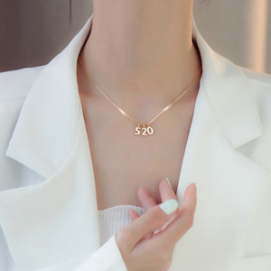 E013 số may mắn quyến rũ mạ Vàng CZ quyến rũ đánh bóng quyến rũ cho bán buôn Vòng cổ trang sức - Product Image 4