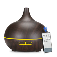 Diffuseur d'huiles essentielles ultrasonique à commande à distance, effet bois, 200 ml, pour la maison et l'hôtel