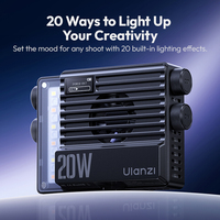 Ulanzi LE20 20W RGB Lumière de Poche CRI 95 + 2500K-9000K Gamme Dimmable LED pour Photographie Vidéo DSLR Vlog Téléphone Studio Selfie Utilisation