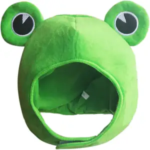 Schattige Pluche Grote Oor Kikker Hoofd Cover Halloween Kostuum Cosplay Party Andere Winter Hoeden Voor Volwassenen En Kinderen