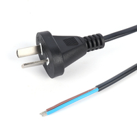 Cordon d'alimentation IRAM 2063 10A 250V, norme argentine, fiche 2 broches avec câble H03VVH2-F 2x0.5mm² 2x0.75mm²
