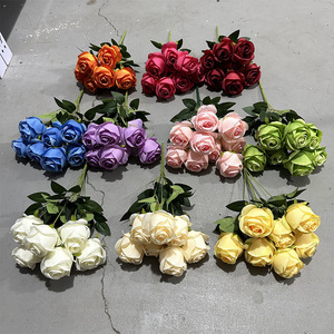 ช่อดอกกุหลาบไหม 7 หัว ยี่ห้อ Yixuan สัมผัสธรรมชาติ สำหรับตกแต่งงานแต่งงาน ดอกไม้ประดิษฐ์ - Product Image 2