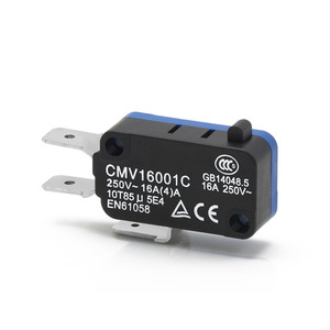 Interruptor de Límite Miniatura Tipo Botón Pulsador CMV16001C de 16A de CNTD Changde Electric, Bloque de Terminales 250, Auto-Reiniciable, SPDT - Product Image 1