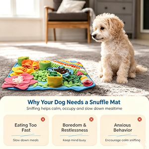 Alfombra Olfativa para Perros, Juguete de Enriquecimiento, Almohadilla de Alimentación Lenta Interactiva para Aliviar la Ansiedad, con Diseño Floral de Poliéster - Product Image 2