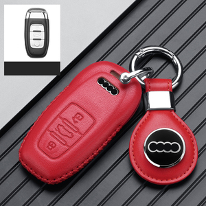 Funda Protectora de Cuero Genuino para Llaves de Coche, Carcasa para Audi A6L A7 A8L <span class=keywords><strong>A3</strong></span> A5 Q5 S5 S6, Llavero, Bolsa para Llaves - Product Image 2