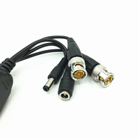 Cable en Y RJ45 a Audio, Video y Alimentación, 1 Entrada 2 Salidas, Transmisor DC Macho y Hembra RCA Coaxial TVI CVI, Cable Balun UTP para Video y Alimentación