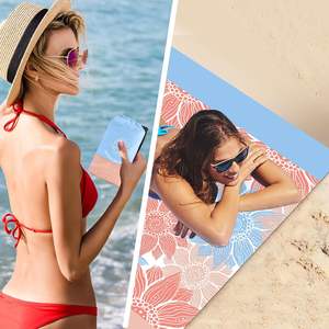OEM/ODM Grande tapis de plage florale durable pour adultes, imperméable, séchage rapide, été, en polyester premium, avec 4 piquets - Product Image 3
