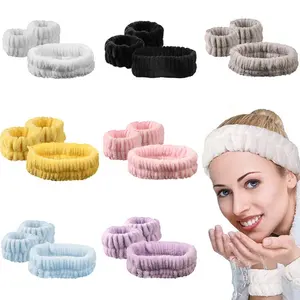 Custom Logo Microfiber Wrist Wash Towel Scrunchies Spa Towel Wrist Washband Beauty Absorbent Wristbands Makeup Spa Hairbands