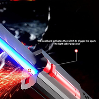 Espada Láser LED Brillante y Colorida para Niños, Juguete Luminoso de Plástico Resistente, Arma de Juguete con Tecnología de Pulverización Drifter Negra