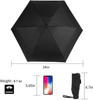 Portable Mini UV Couleur 5 Pliage Poche Capsule Parapluie pour Adultes Femmes Voyage Crème Solaire Contrôle Manuel Poignée En Plastique Métal