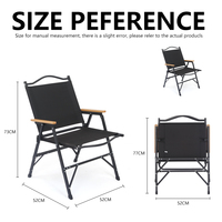 Chaise de camping pliante ENJOY 2024 en tissu Oxford 600D noir avec cadre en aluminium pour l'extérieur