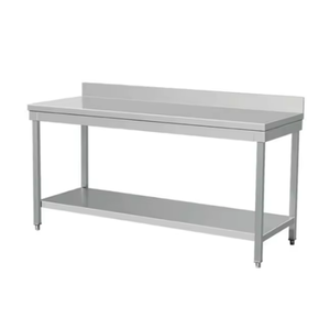 कम कीमत हॉट बिक्री 201/304 स्टेनलेस स्टील रसोई वर्कबेंच डबल/तीन खाद्य तैयारी टेबल स्क्वायर लेग कंसोल - Product Image 2