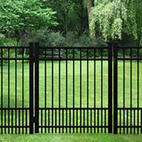 Clôture en acier galvanisé à sommet plat, design classique, facile à assembler, chic et moderne, personnalisable pour jardin