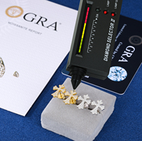 Passer diamant testeur 925 argent Sterling entièrement VVS Moissanite diamant glacé Iris croix boucle d'oreille pour rappeur bijoux