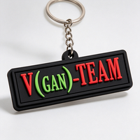 Porte-clés personnalisé avec logo brodé, patch 3D en PVC, breloques de sac en caoutchouc brodé, chaîne à billes métallique, accessoires de vêtement écologiques