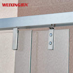 Porte de douche coulissante <span class=keywords><strong>double</strong></span> en <span class=keywords><strong>verre</strong></span> trempé encadrée d'un <span class=keywords><strong>cadre</strong></span> en alliage d'aluminium de 8 mm, installation facile - Product Image 4