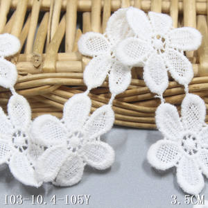 Dantel aksesuarları dar 3CM beyaz gipür kadınlar için suni dantel süs küçük 100% Polyester nakış dantel kumaş konfeksiyon - Product Image 6