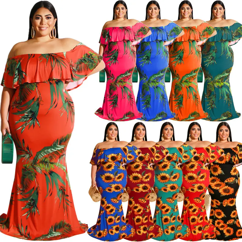 Koreanische lange Maxi kleidung Frauen Damen Sommer Blumen kleid Frauen Freizeit kleider sexy Plus Size Frauen kleider