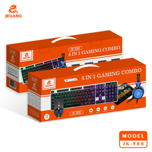 JEQANG JK-988 RGB Backlit chơi game Combo 4n1 quang USB có dây bàn phím chuột Tai nghe chuột Pad 104 phím cho máy tính để bàn người dùng mới - Product Image 6