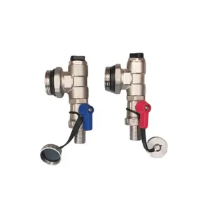 Heating Manifold Drain / Filling Valve with Red and Blue Handle