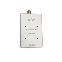Mini transmetteur vidéo VTX en alliage d'aluminium 1,2 GHz 10 W 9 canaux haute puissance avec double refroidissement par ventilateur pour drone FPV, RC et UAV industriel