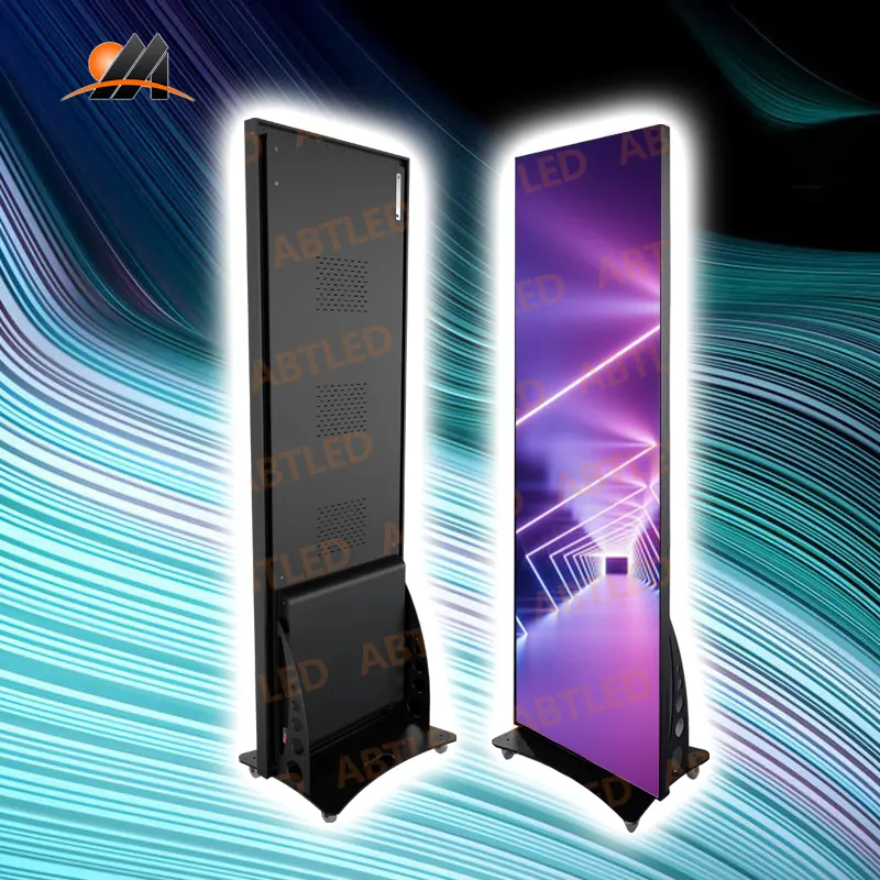 p2mm p2.5mm p3mm p4mm led illuminated wall mounted frame poster advertising display tempered glass stackable beauty shop movie