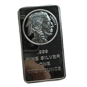 Großhandel Metall Buffalo Bullion Barren Maßgefertigte Legierung Versilberter Barren Eine Troy Unze Versilberter Bullion Barren als Geschenk - Product Image 1