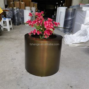 Luxe duurzame moderne grote roestvrijstalen 36-inch gouden vierkante plantenbak voor kunstbloemen, huis & tuin decoratie - Product Image 4