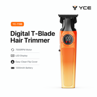 Tondeuse à cheveux électrique YC-119B avec écran LED, charge USB-C, autonomie de 150 minutes, 7000 tr/min, lames résistantes à la chaleur