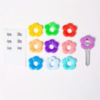 Juego de cubiertas para llaves con diseño de flores multicolor, etiquetas para llaves, protectores de llaves duraderos con código de colores, organizadores de llaves para el hogar y la oficina