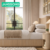 Ensemble de meubles de chambre à coucher modernes pour villa de luxe, lit en bois massif, cadre de lit en bois pour chambre d'hôtel et de villégiature, mobilier d'intérieur