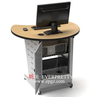 Bureau d'ordinateur scolaire en bois en promotion avec support pour clavier pour usage en classe par les élèves