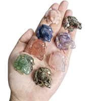 Pierre de cristal naturelle colorée en forme de grenouille, mini animal, pierre semi-précieuse, artisanat, ornement de maison, cadeau d'affaires