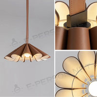 Luminaire suspendu moderne en cuir en forme de fleur, lampe suspendue design, éclairage de plafond, éclairage intérieur