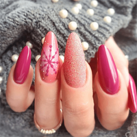 Ongles français à design multiple Fake Rs Art Gel Para Unas Artificiales Jar 1 Oz Nail Acrylic Rosa Neon