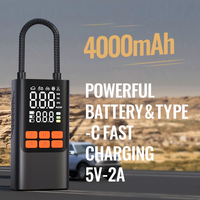 Gonfleur de pneus électrique portable sans fil en ABS avec écran LED, pompe à air numérique pour pneus de voiture - Compresseur d'air 12V